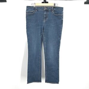 Lands' End Womens Blue Mid Rise Straight Leg Denim‎ Jeans Petite Size 14P
